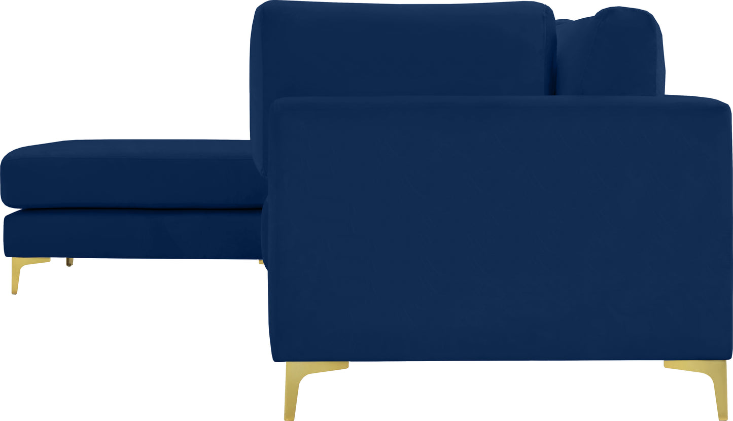 alina navy velvet modular sectional (4 boxes) sec4a