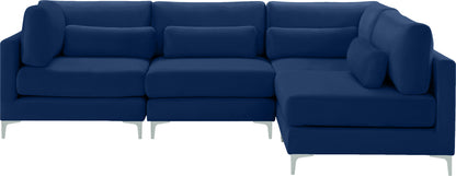 Alina Navy Velvet Modular Sectional (4 Boxes) Sec4B