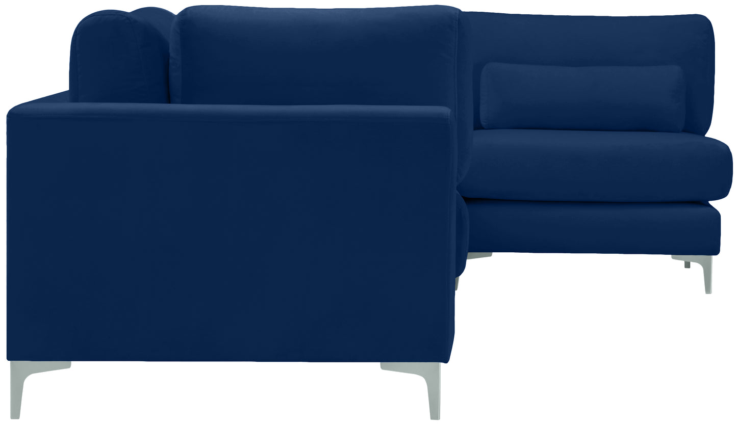 alina navy velvet modular sectional (4 boxes) sec4b