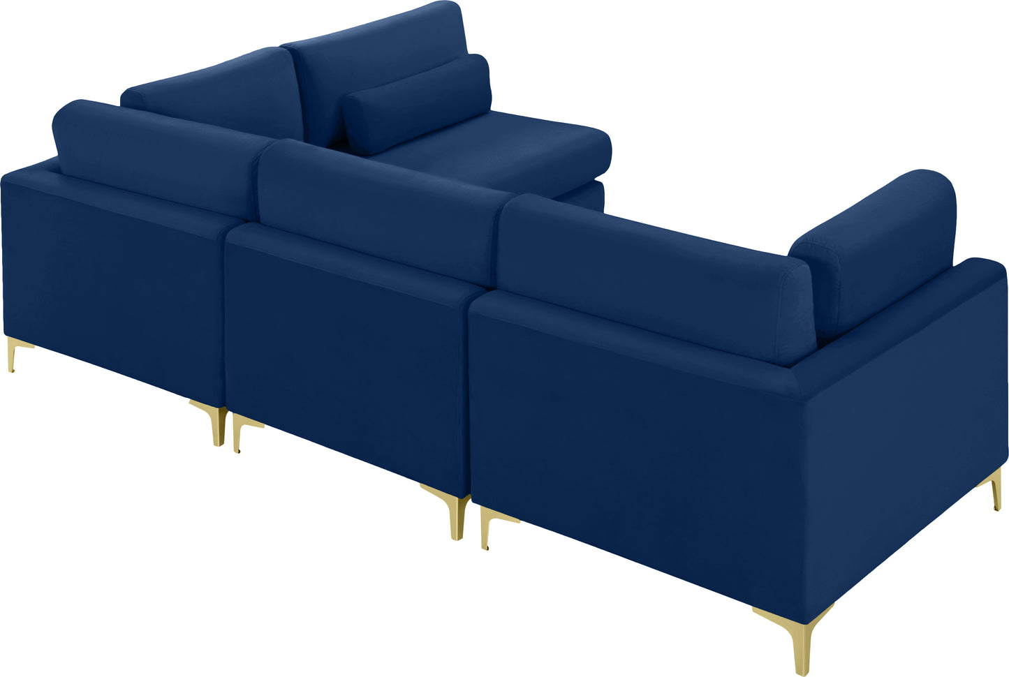 alina navy velvet modular sectional (4 boxes) sec4b