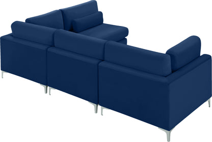 Alina Navy Velvet Modular Sectional (4 Boxes) Sec4B