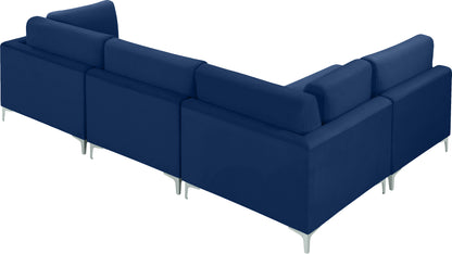 Alina Navy Velvet Modular Sectional (4 Boxes) Sec4B