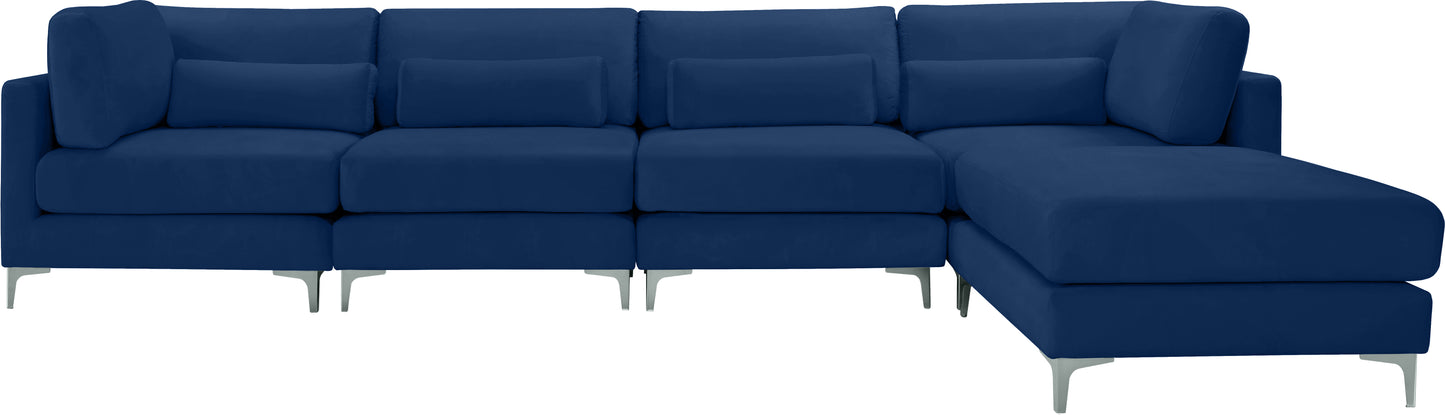 alina navy velvet modular sectional (5 boxes) sec5a