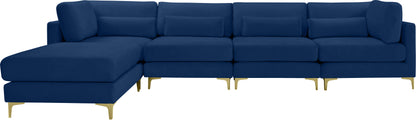 Alina Navy Velvet Modular Sectional (5 Boxes) Sec5A