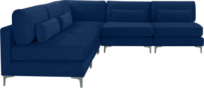 Alina Navy Velvet Modular Sectional (5 Boxes) Sec5B