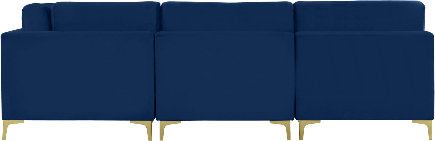 alina navy velvet modular sectional (5 boxes) sec5b