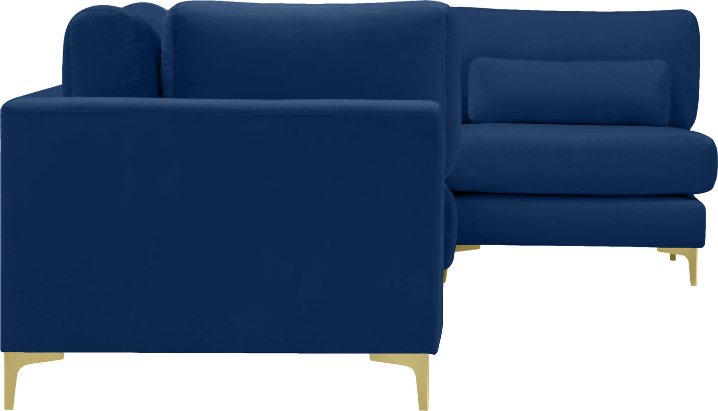 alina navy velvet modular sectional (5 boxes) sec5d