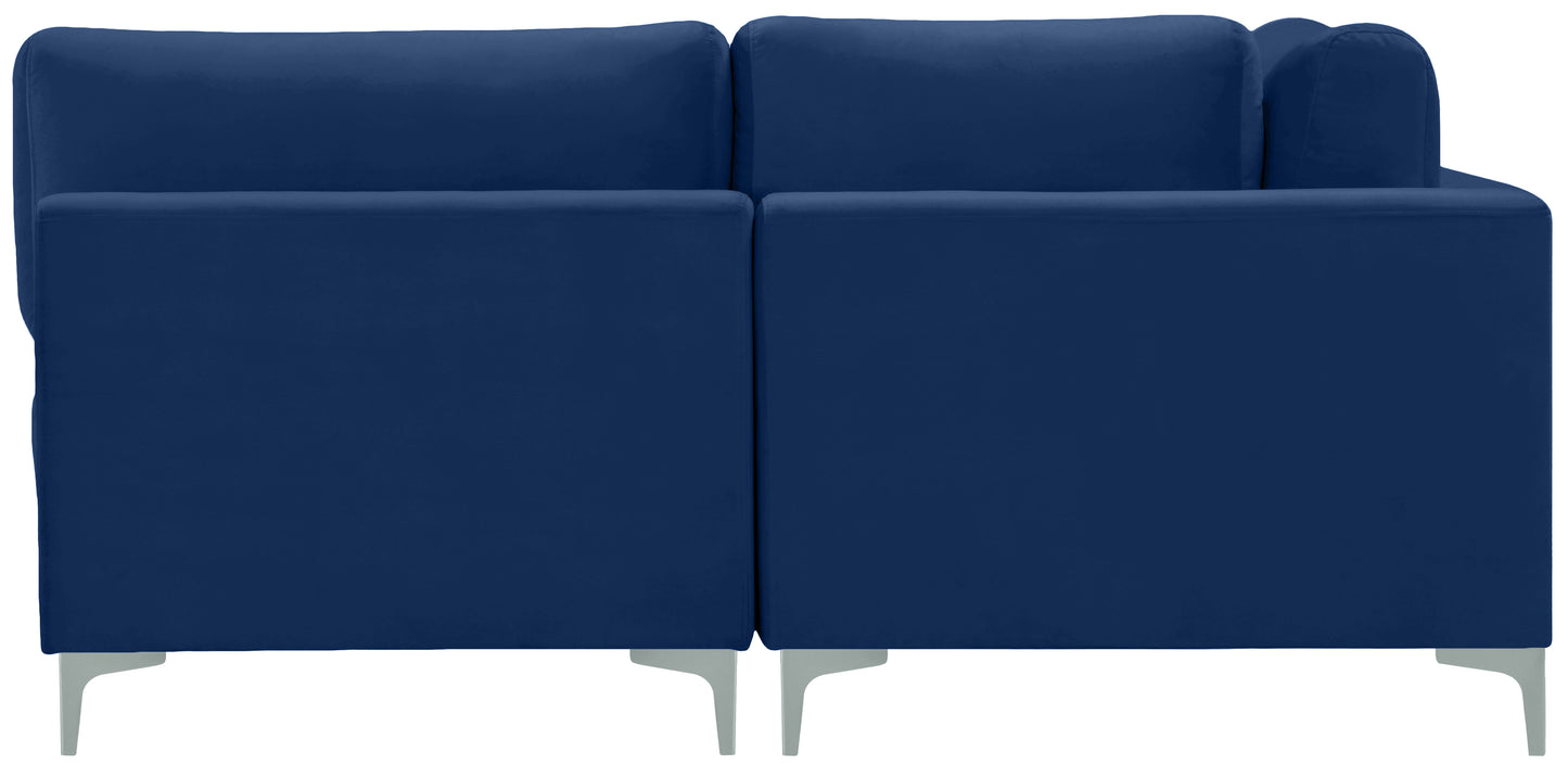 alina navy velvet modular sectional (5 boxes) sec5d