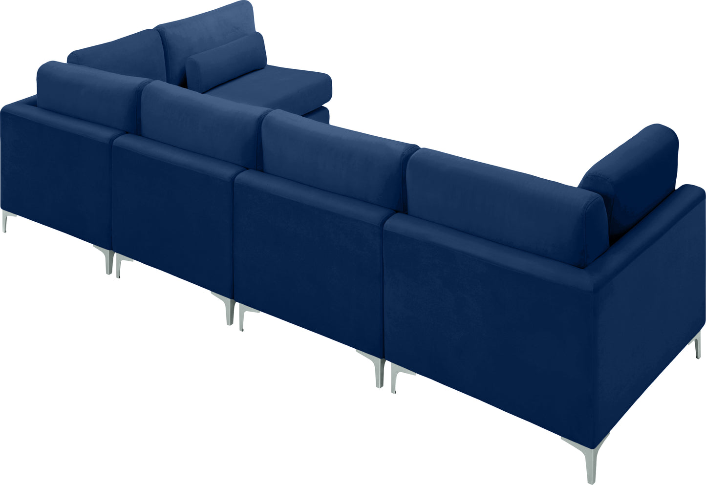 alina navy velvet modular sectional (5 boxes) sec5d