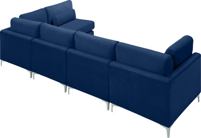 Alina Navy Velvet Modular Sectional (5 Boxes) Sec5D