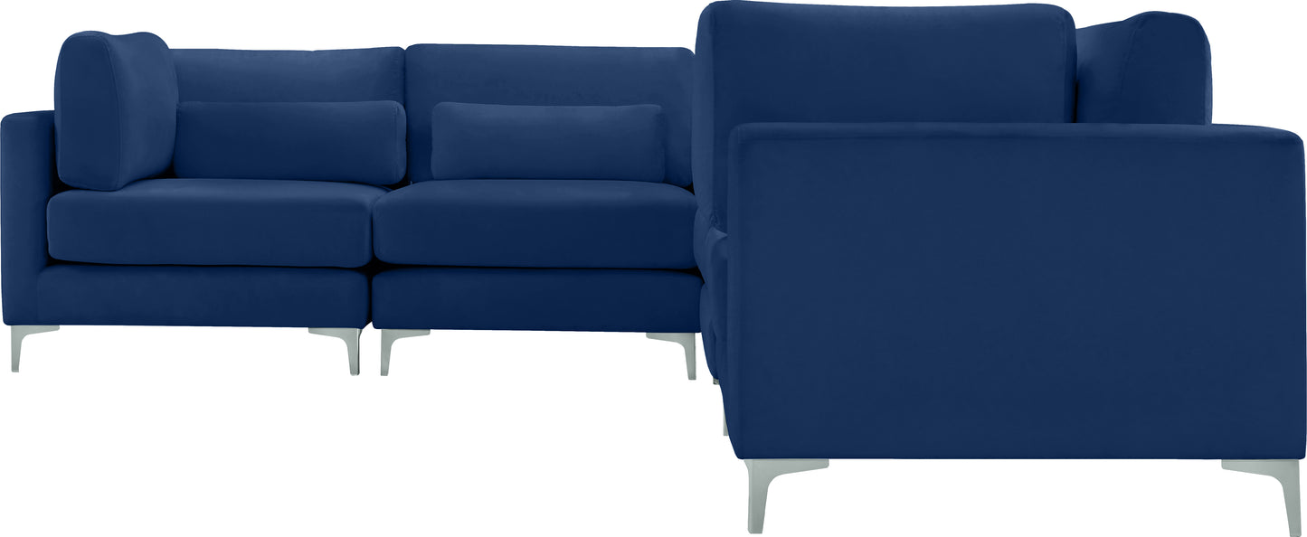 alina navy velvet modular sectional (6 boxes) sec6a