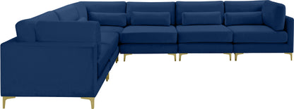 Alina Navy Velvet Modular Sectional (6 Boxes) Sec6A