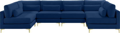 Alina Navy Velvet Modular Sectional (6 Boxes) Sec6C