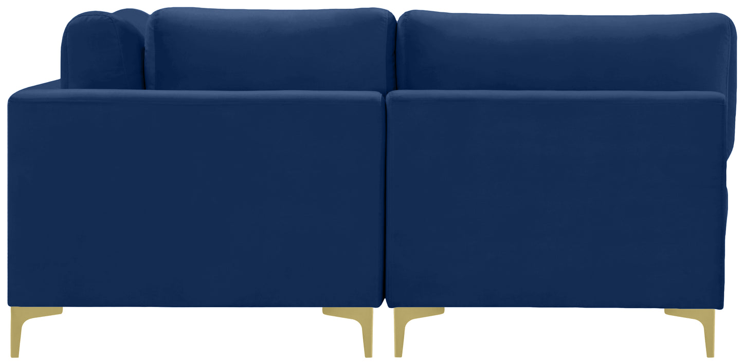 alina navy velvet modular sectional (6 boxes) sec6c