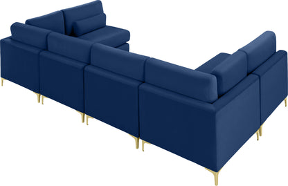 Alina Navy Velvet Modular Sectional (6 Boxes) Sec6C