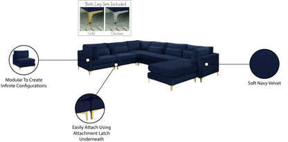 Alina Navy Velvet Modular Sectional (7 Boxes) Sec7A