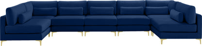 Alina Navy Velvet Modular Sectional (7 Boxes) Sec7B