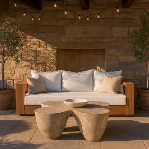 Delaney Beige Concrete Indoor/Outdoor Coffee Table, 1 Piece