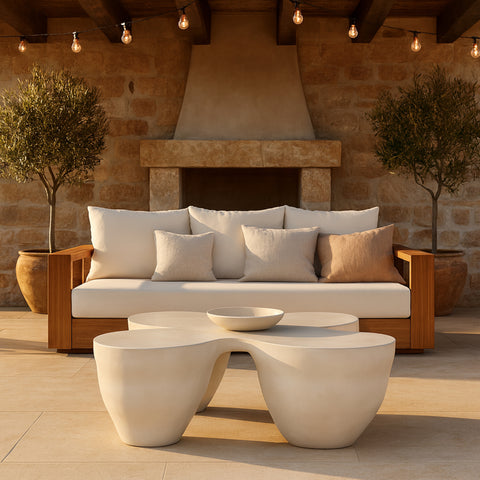 Delaney Taupe Concrete Indoor/Outdoor Coffee Table, 1 Piece