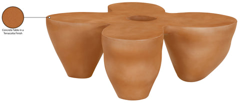 Delaney Terracotta Concrete Indoor/Outdoor Coffee Table, 1 Piece