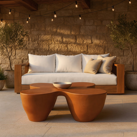 Delaney Terracotta Concrete Indoor/Outdoor Coffee Table, 1 Piece