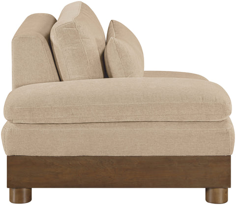 Kira Beige Chenille Fabric Upholstered Left Arm Chair, 1 Piece
