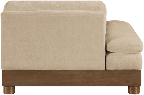 Kira Beige Chenille Fabric Upholstered Left Arm Chair, 1 Piece