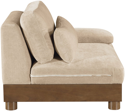 Kira Beige Chenille Fabric Upholstered Right Arm Chair, 1 Piece