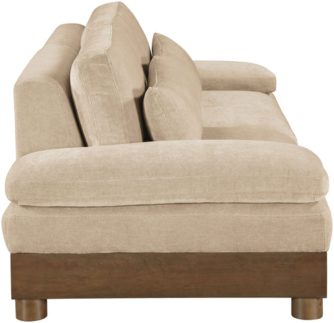 Kira 95.5" Beige Chenille Fabric Upholstered Sofa, 2-Piece