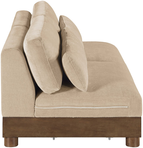 Kira 80" Beige Chenille Fabric Upholstered Sofa, 2-Piece