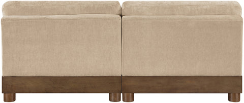 Kira 80" Beige Chenille Fabric Upholstered Sofa, 2-Piece