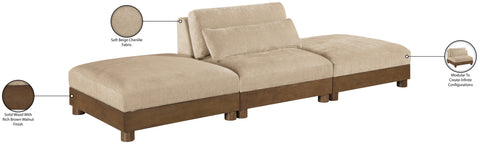 Kira 120" Beige Chenille Fabric Upholstered Sofa, 3-Piece (Style 2)