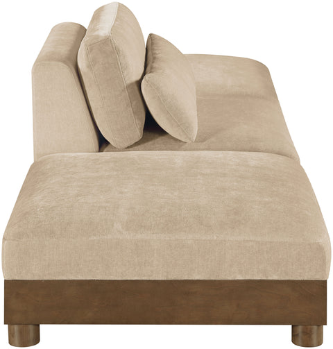 Kira 120" Beige Chenille Fabric Upholstered Sofa, 3-Piece (Style 2)