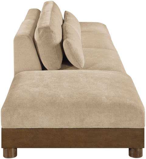 Kira 160" Beige Chenille Fabric Upholstered Sofa, 4-Piece (Style 2)