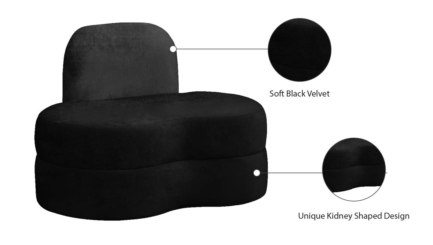 marlon black velvet chair c