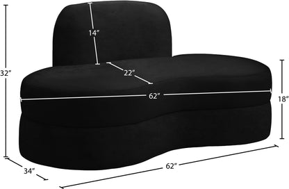 Marlon Black Velvet Loveseat L