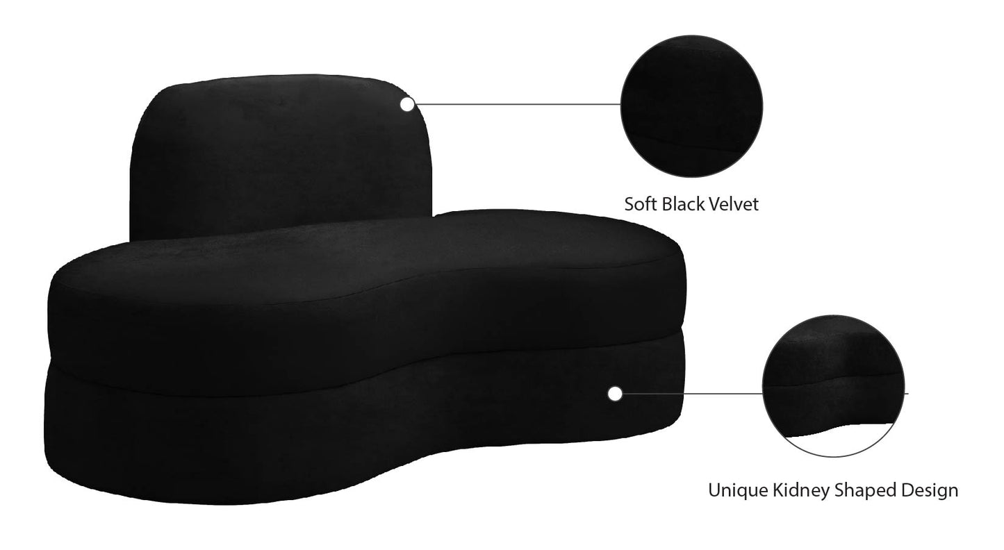 marlon black velvet loveseat l