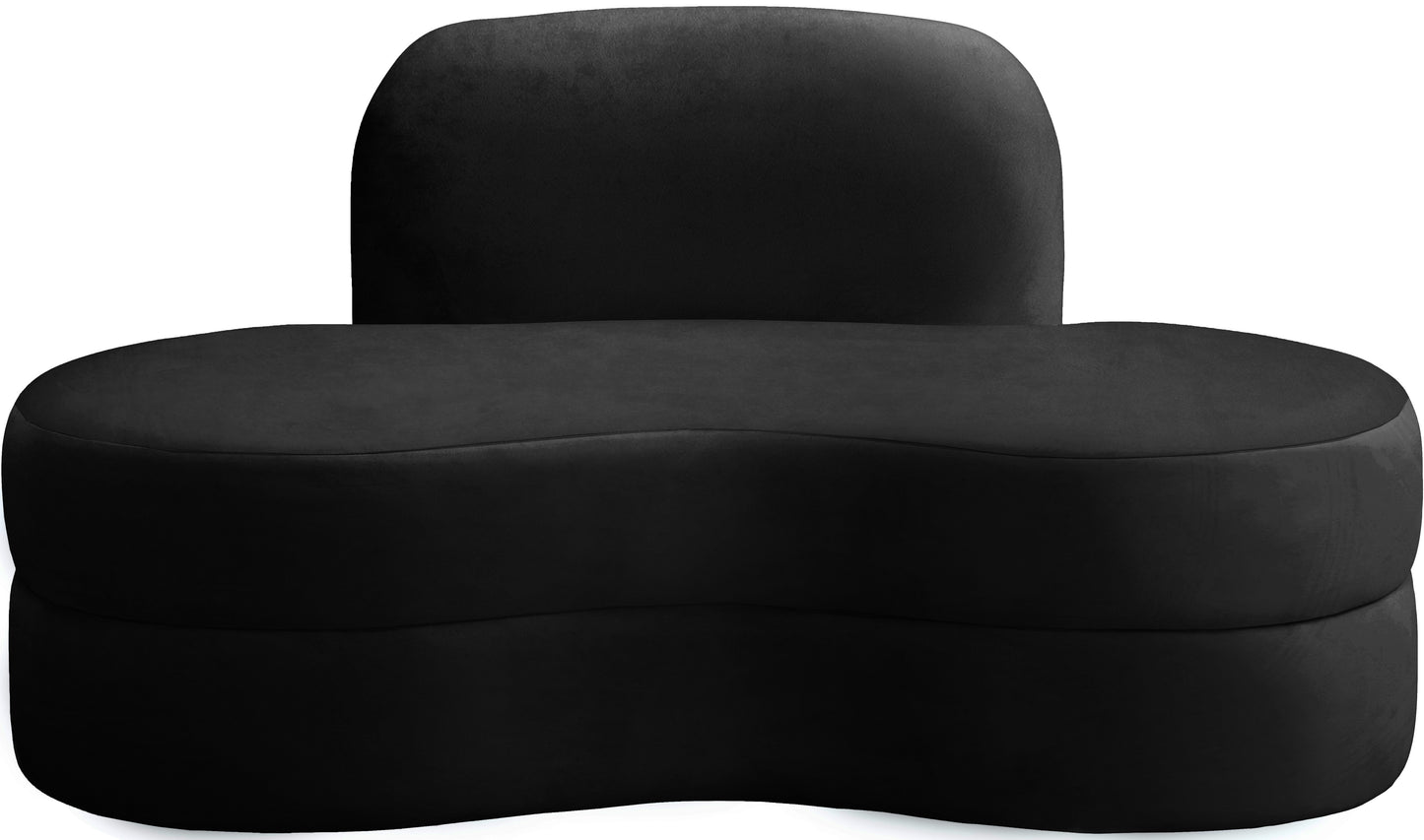 marlon black velvet loveseat l