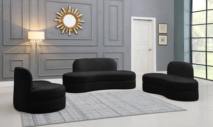 Marlon Black Velvet Loveseat L