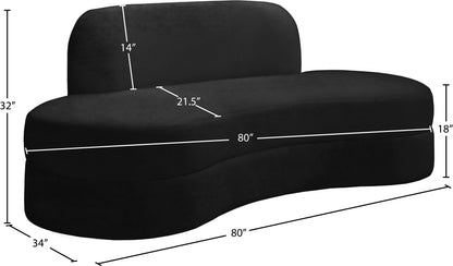 Marlon Black Velvet Sofa S