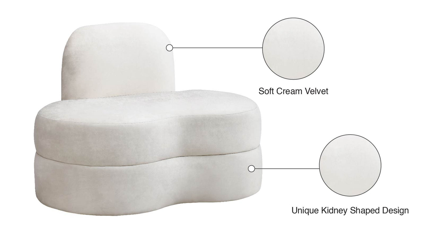 marlon cream velvet chair c