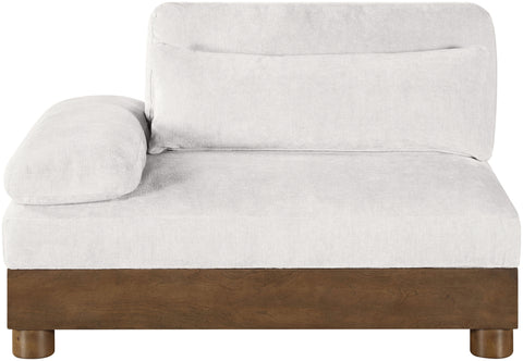 Kira Cream Chenille Fabric Upholstered Left Arm Chair, 1 Piece