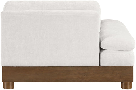 Kira Cream Chenille Fabric Upholstered Left Arm Chair, 1 Piece