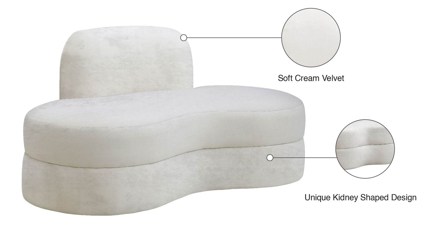 marlon cream velvet loveseat l