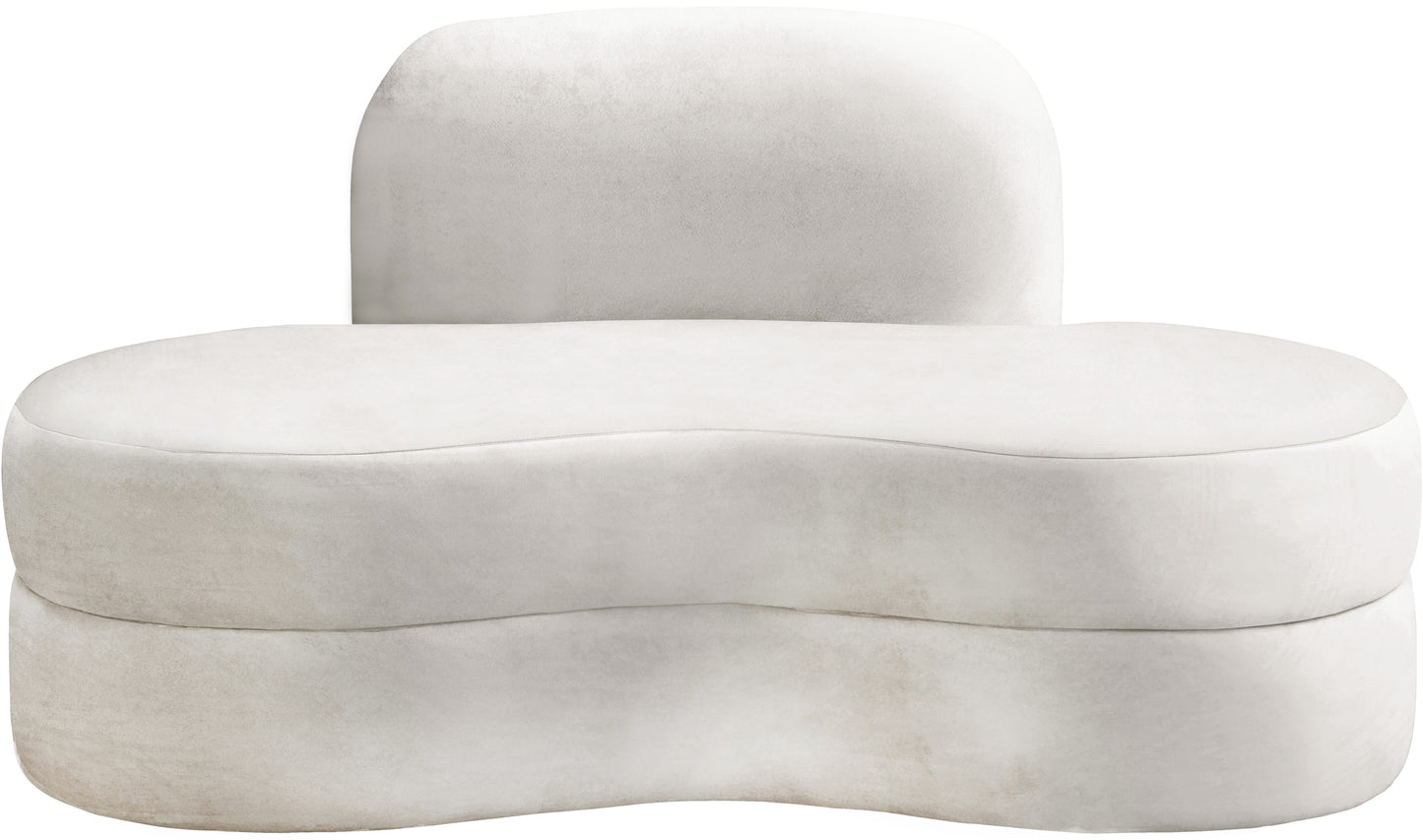 marlon cream velvet loveseat l