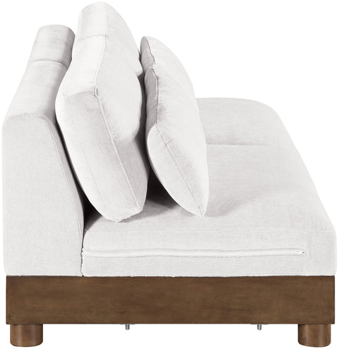 Kira 80" Cream Chenille Fabric Upholstered Sofa, 2-Piece