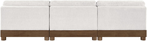 Kira 120" Cream Chenille Fabric Upholstered Sofa, 3-Piece