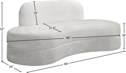 Marlon Cream Velvet Sofa S