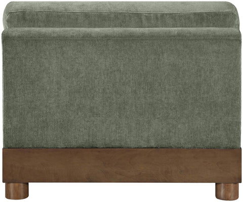 Kira Green Chenille Fabric Upholstered Armless Chair, 1 Piece