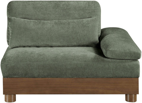 Kira Green Chenille Fabric Upholstered Right Arm Chair, 1 Piece